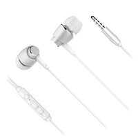 Casti cu fir In-Ear, Microfon, Jack, Dimensiune difuzor 10 mm, Alb