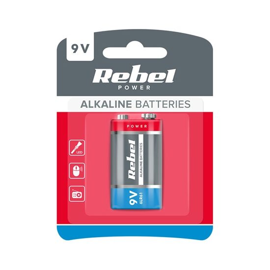 Baterie alcalina 9 V, marime 6F22, in blister