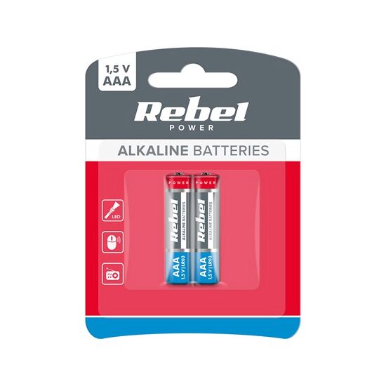 Set 2 baterii alcaline R3, AAA, 1.5 V, in blister
