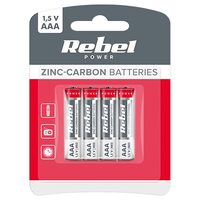 Set 4 baterii Rebel Greencell, R3, 1.5 V, AAA