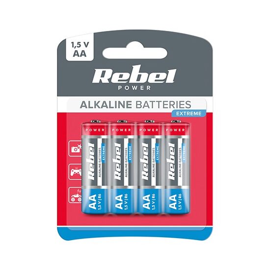 Set 4 baterii Rebel Extreme, R6, 1.5 V, AA
