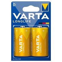 Set 2 baterii alcaline Varta Longlife LR20, marime D, 1.5 V