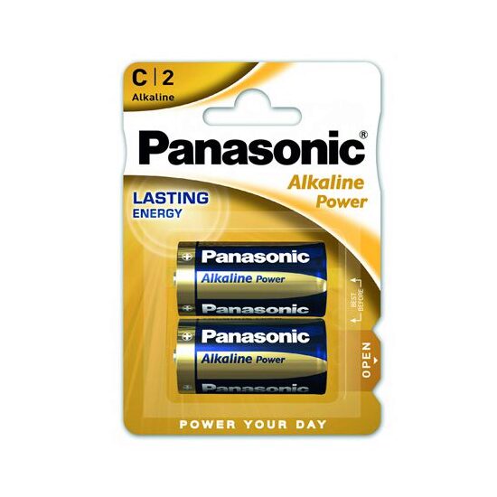 Set 2 baterii alcaline Panasonic Bronze LR14, marime C, 1.5 V