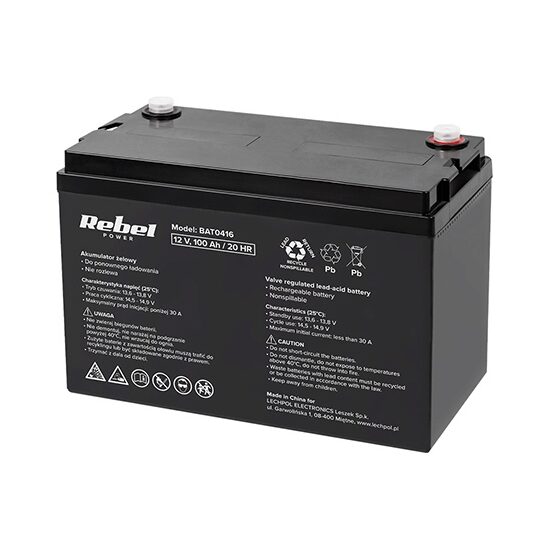 Acumulator gel plumb 12V, 100 Ah, fara intretinere, 333x173x222 mm