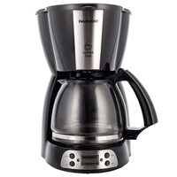 Cafetiera cu display digital, 900W, capacitate 1.5 l, Negru-Argintiu