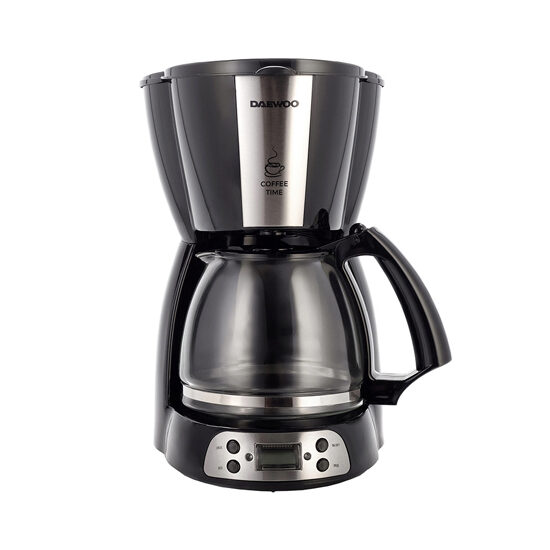 Cafetiera cu display digital, 900W, capacitate 1.5 l, Negru-Argintiu