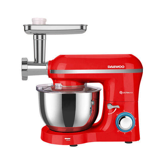 Mixer cu bol de inox 5.5 l, Red 2000 W, 6 trepte de viteza, cu functie de tocat carne