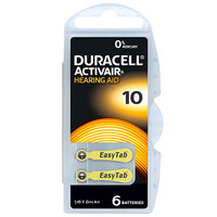 Set 6 baterii pentru aparate auditive Duracell 10