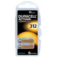 Set 6 baterii pentru aparate auditive Duracell 312