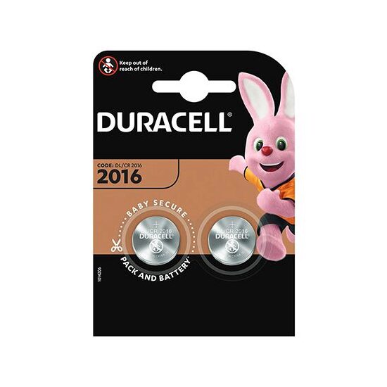 Set 2 baterii Litiu, 3 V, marime CR2016, Duracell