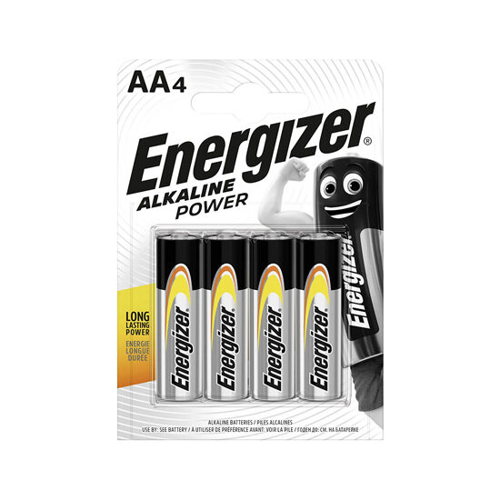 Set 4 baterii alcaline Energizer LR6, AA, 1.5 V