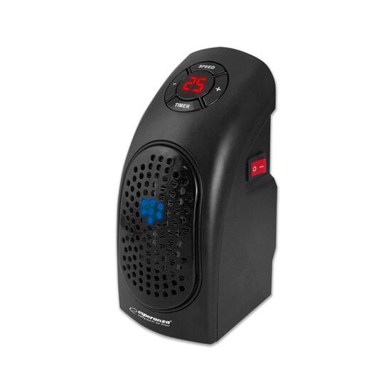 Mini aeroterma ceramica, 400W, Negru, protectie la supraincalzire, 2 trepte de viteza