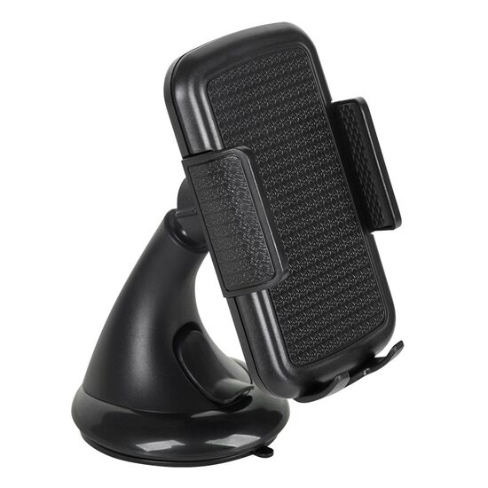 Suport universal auto pentru telefoane, fixare ventuza, Negru