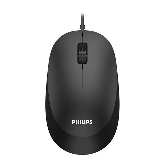 Mouse USB, cu fir, Philips, Rezoluție senzor 1200 DPI, 3 butoane, Negru