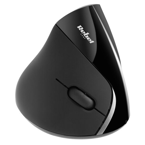 Mouse vertical Wireless, Rezoluție senzor 800/1200/1600 dpi, Negru, 5 butoane