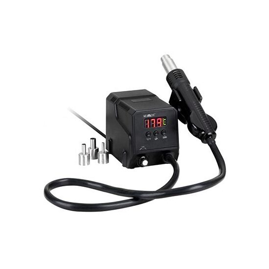 Statie de lipit cu aer cald 100-500°C, 3 duze diferite, afisaj led, 300W