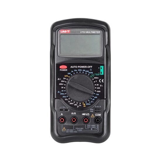 Multimetru digital UT53, masurare Tensiune si curent DC/AC, Rezistenta, testare diode si continuitate