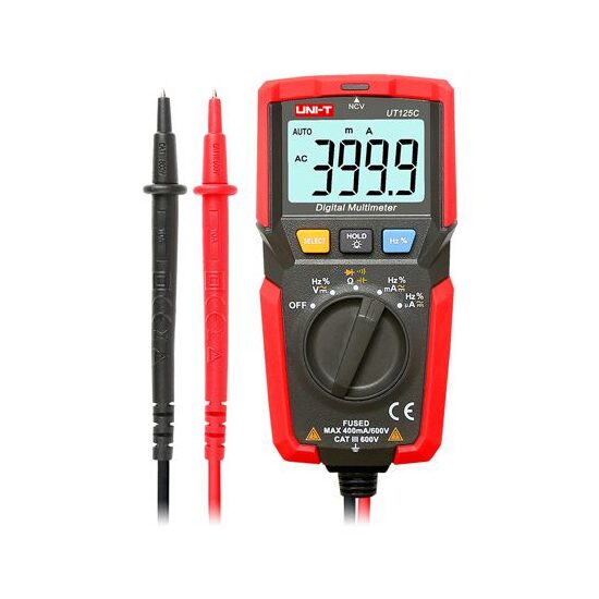 Multimetru digital de buzunar UT125C, 400 mA AC/DC, 600 V AC/DC