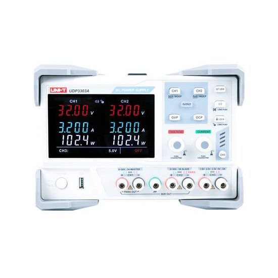 Sursa tripla pentru laborator, Tensiune ieșire 0-32 V, Curent 0-3 A, Alimentare 220 V AC, Protectie la suprasarcina, 143 x 190 x 327 mm