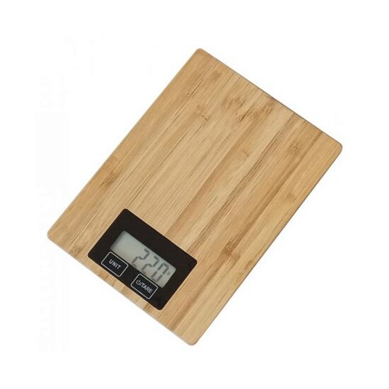 Cantar de bucatarie Bambus, 1g-5kg, 2xAAA, Display led