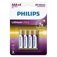 Set 4 baterii lithium ultra, Philips LR3, AAA