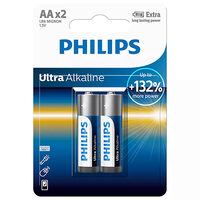 Set 2 baterii Philips LR6, AA, Ultra Alcaline