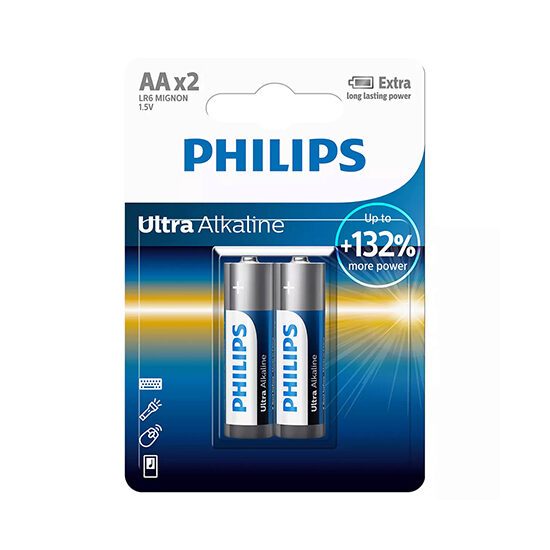 Set 2 baterii Philips LR6, AA, Ultra Alcaline