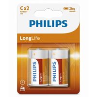 Set 2 baterii Philips LR14, Longlife Alcaline