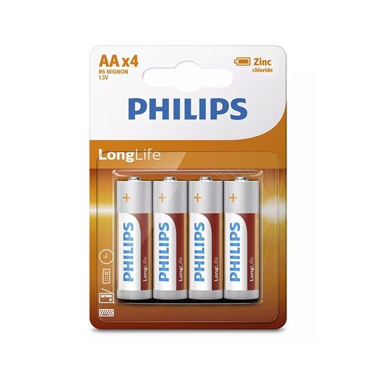 Set 4 baterii Philips LR6, AA, Longlife Alcaline