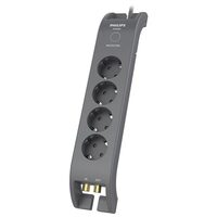 Prelungitor cu 4 prize, lungime 2 m, max 4000 W, 16 A, protectie supratensiune
