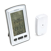 Statie meteo interior/exterior, Ceas, Alarma, Umiditate, Alb, -30° C pana la 70° C