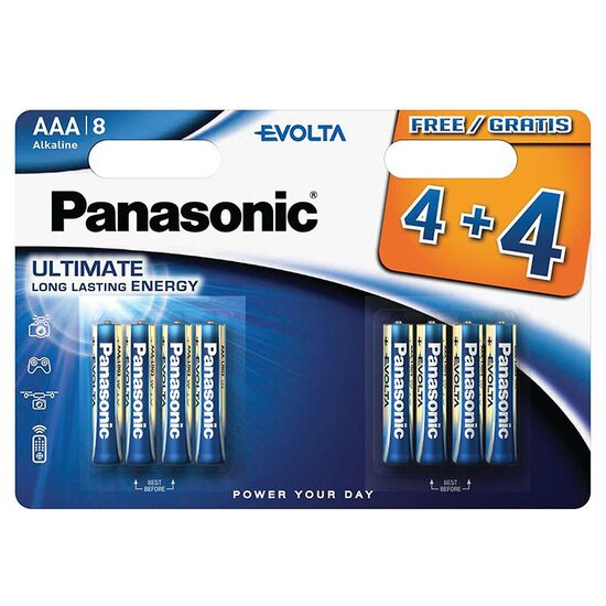 Set 8 baterii Panasonic LR03, AAA, Longlife Alcalin