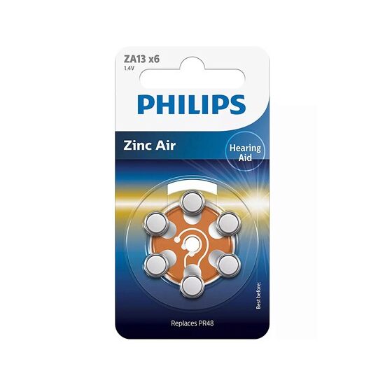 Set 6 Baterii auditive zinc aer Philips ZA13