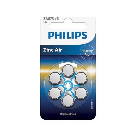 Set 6 Baterii auditive zinc aer Philips ZA675