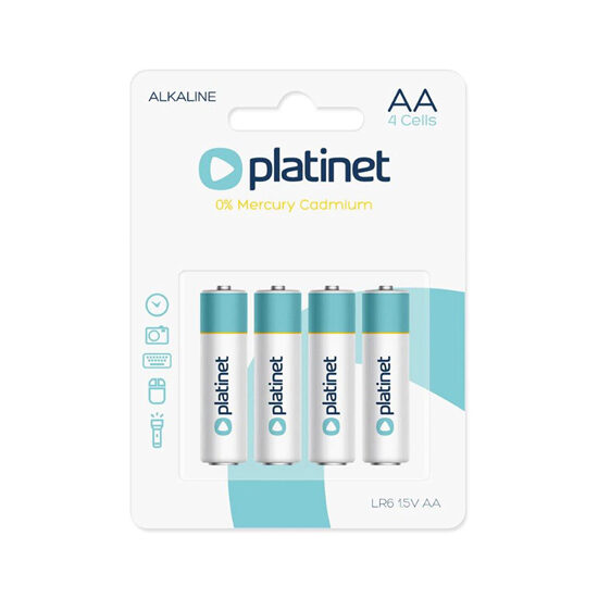 Set 4 baterii alcaline Platinet LR6, AA