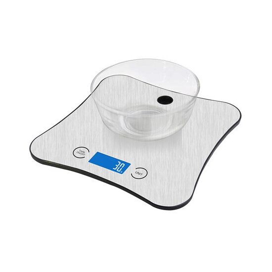 Cantar de bucatarie Smart iOS, Android, 2xAAA, Inox/Plastic, 1g-5kg