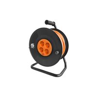 Prelungitor electric pe tambur 3X2.5mm, lungime 50m, 4 prize Schuko, Negru