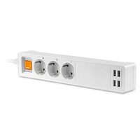 Prelungitor Smart 3 prize, 4xUSB, intrerupator, 3680W, control Wi-Fi, lungime 1.8 m