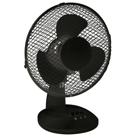 Ventilator de birou, 2 viteze, Negru, 25 W, Diametru 23 cm