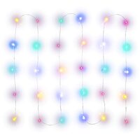 Instalatie luminoasa 30 mini led, Multicolor, lungime 3 m, IP20, baterie 2xAA