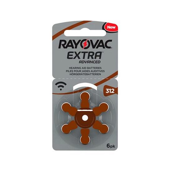 Set 6 Baterii auditive zinc aer Rayovac, marimea 312