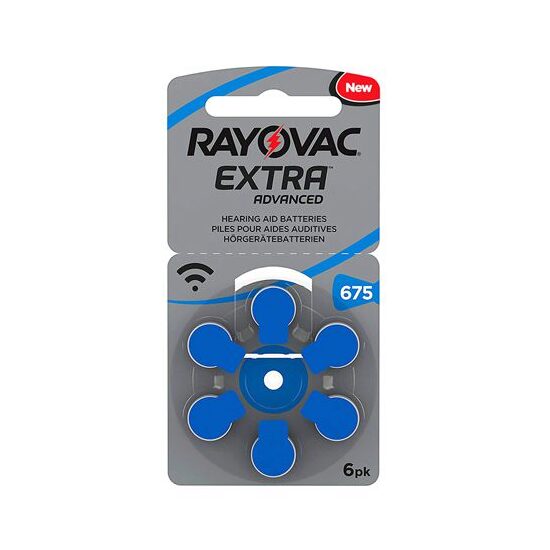 Set 6 Baterii auditive zinc aer Rayovac, marimea 675
