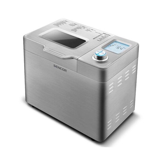 Masina de paine Inox, 550 W, 23 programe, 0.9 kg, Ecran LCD mare