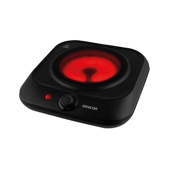Plita vitroceramica 1200 W, 1 arzator, diametru 19 cm, Negru