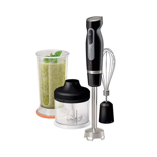 Blender de mana 800 W, 2 viteze, cutite inox, 700 ml, tocare, zdrobire, tel