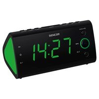 Radio FM cu ceas desteptator, LCD, Afișare An/Lună/Data, Temperatura interioară, lumina verde