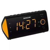 Radio FM cu ceas desteptator, LCD, Afișare An/Lună/Data, Temperatura interioară, lumina orange