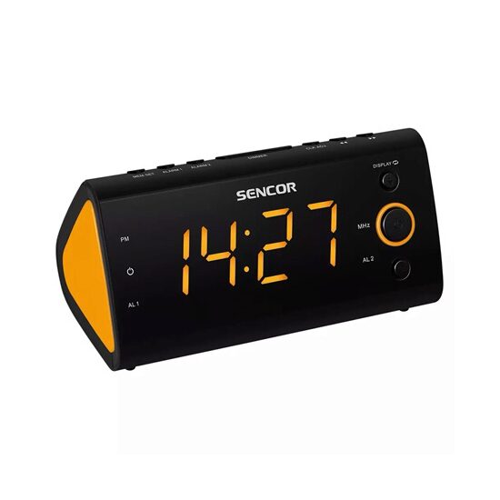 Radio FM cu ceas desteptator, LCD, Afișare An/Lună/Data, Temperatura interioară, lumina orange