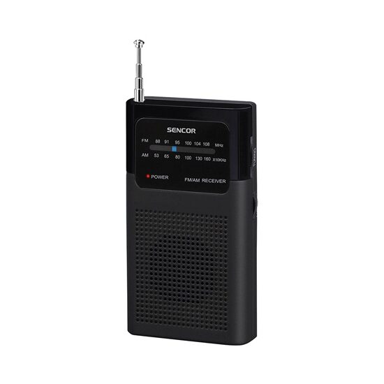 Mini radio portabil AM/FM, Antena telescopica, 2xAAA, Negru