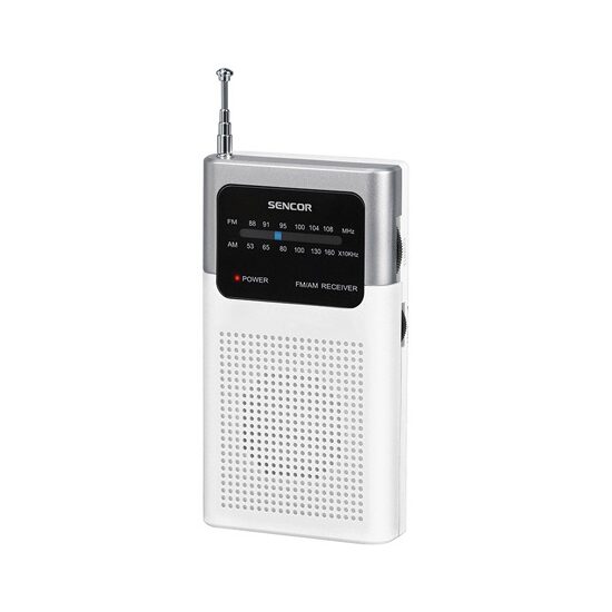 Mini radio portabil AM/FM, Antena telescopica, 2xAAA, Alb